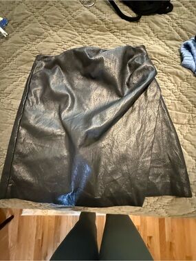 Wilfred Black Faux Leather Mini Skirt